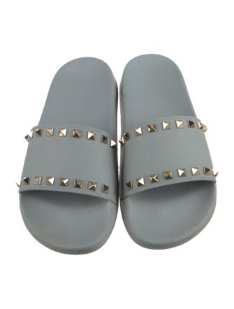 Valentino Rockstud Accents Rubber Slides
