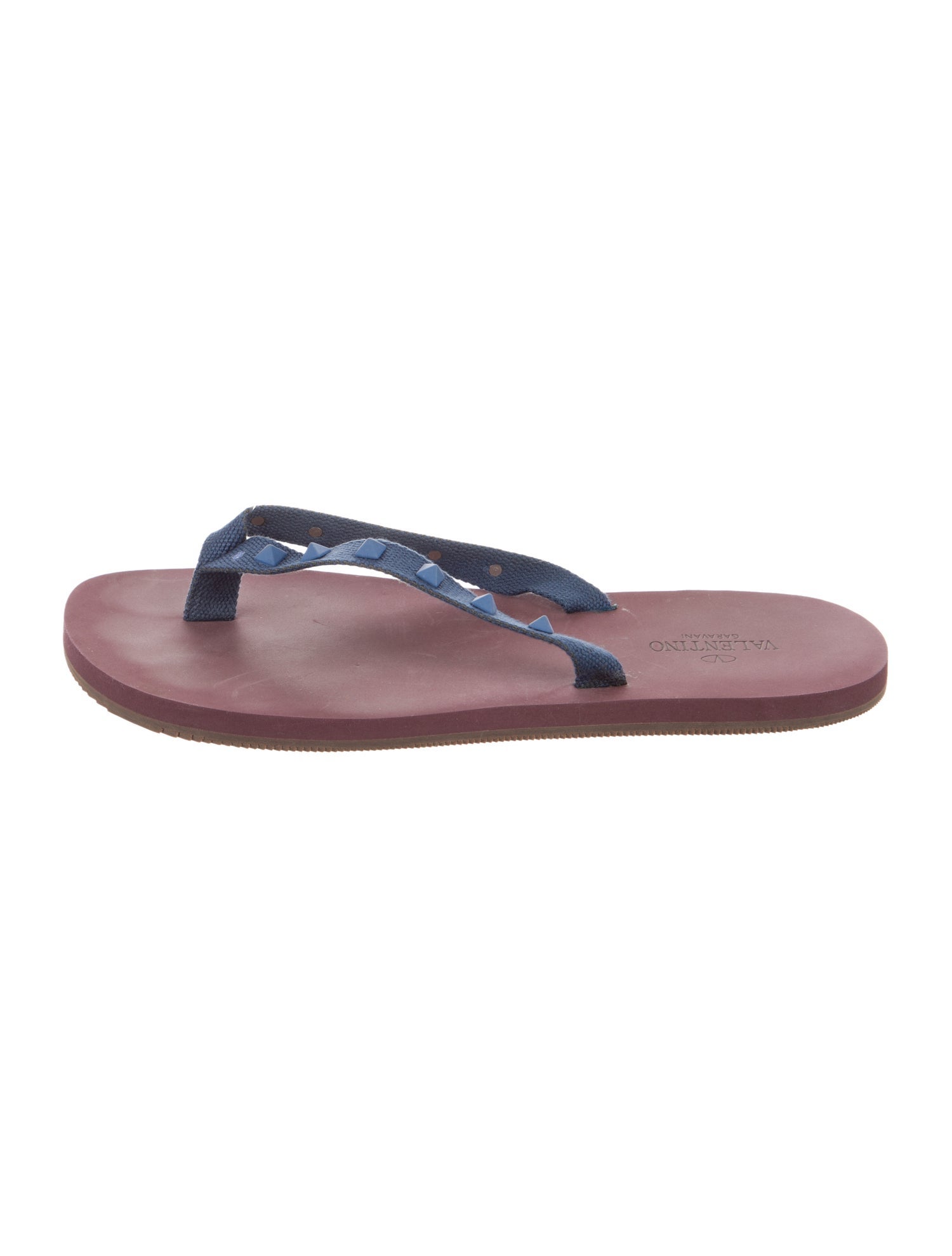 Valentino Rockstud Accents Rubber Flip Flops