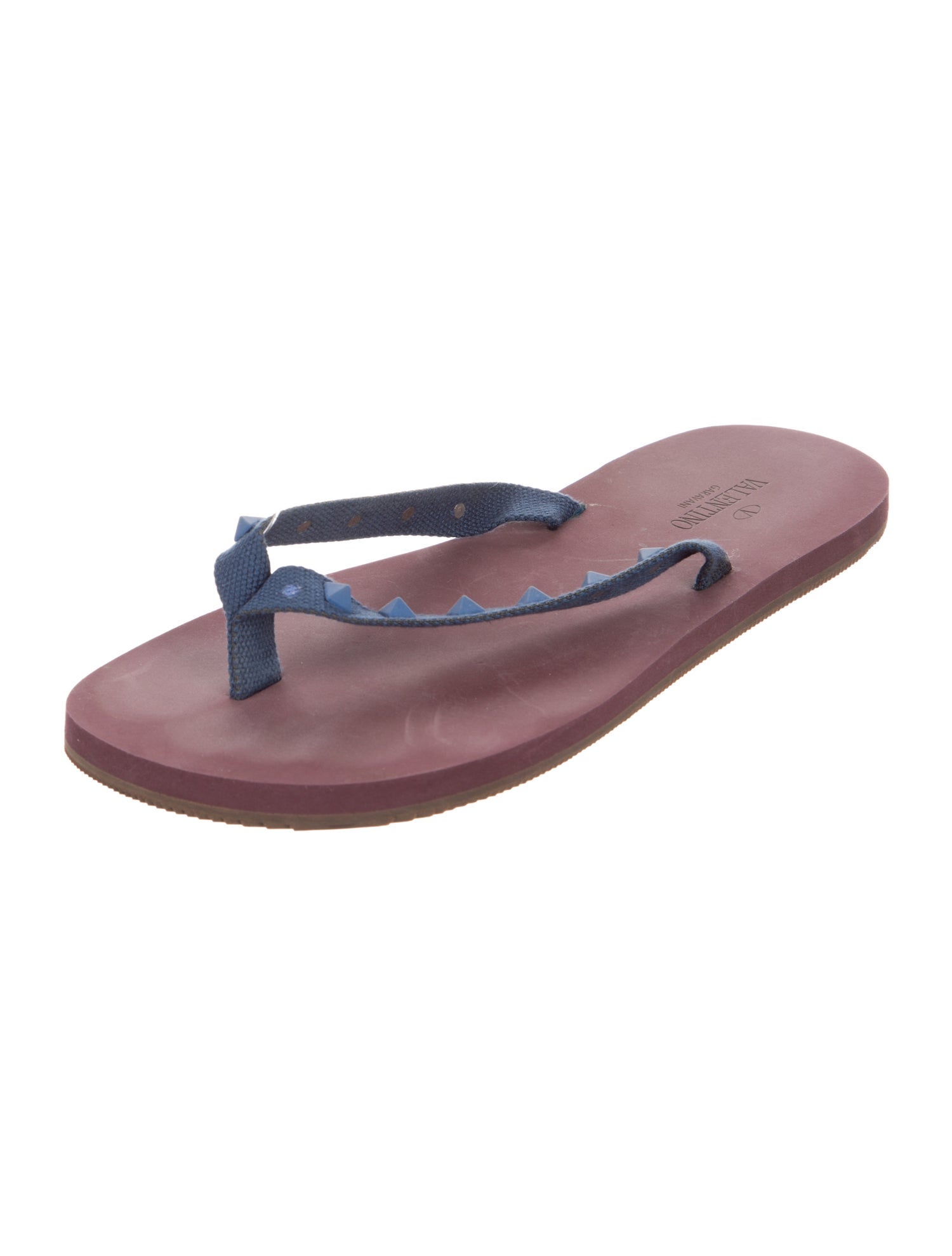 Valentino Rockstud Accents Rubber Flip Flops