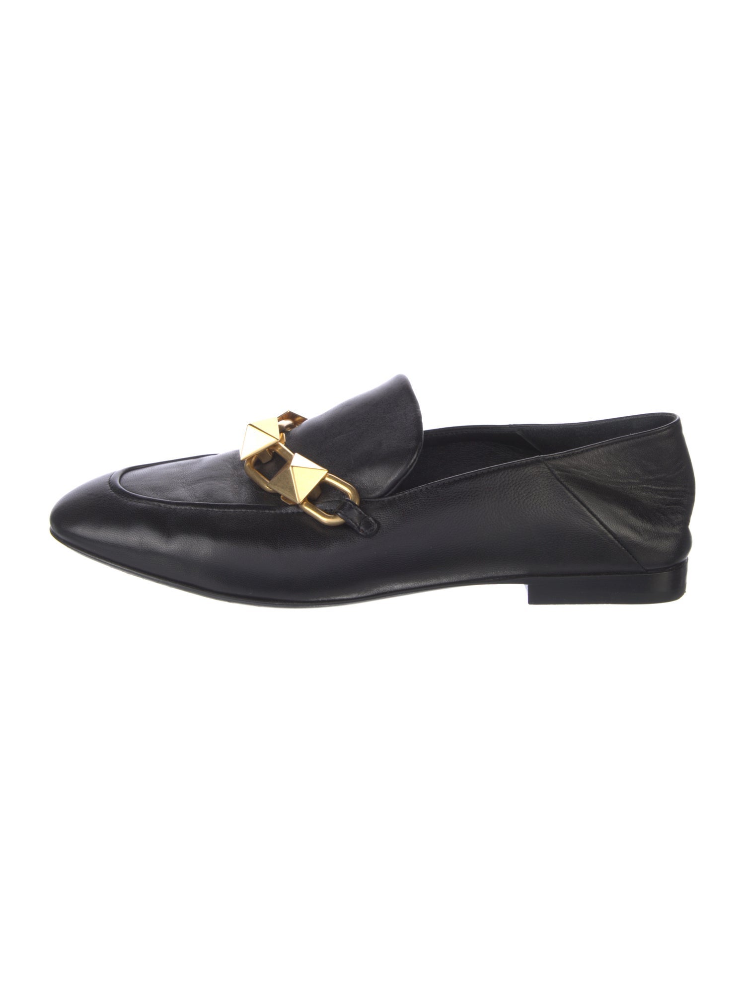 Valentino Rockstud Accents Leather Loafers