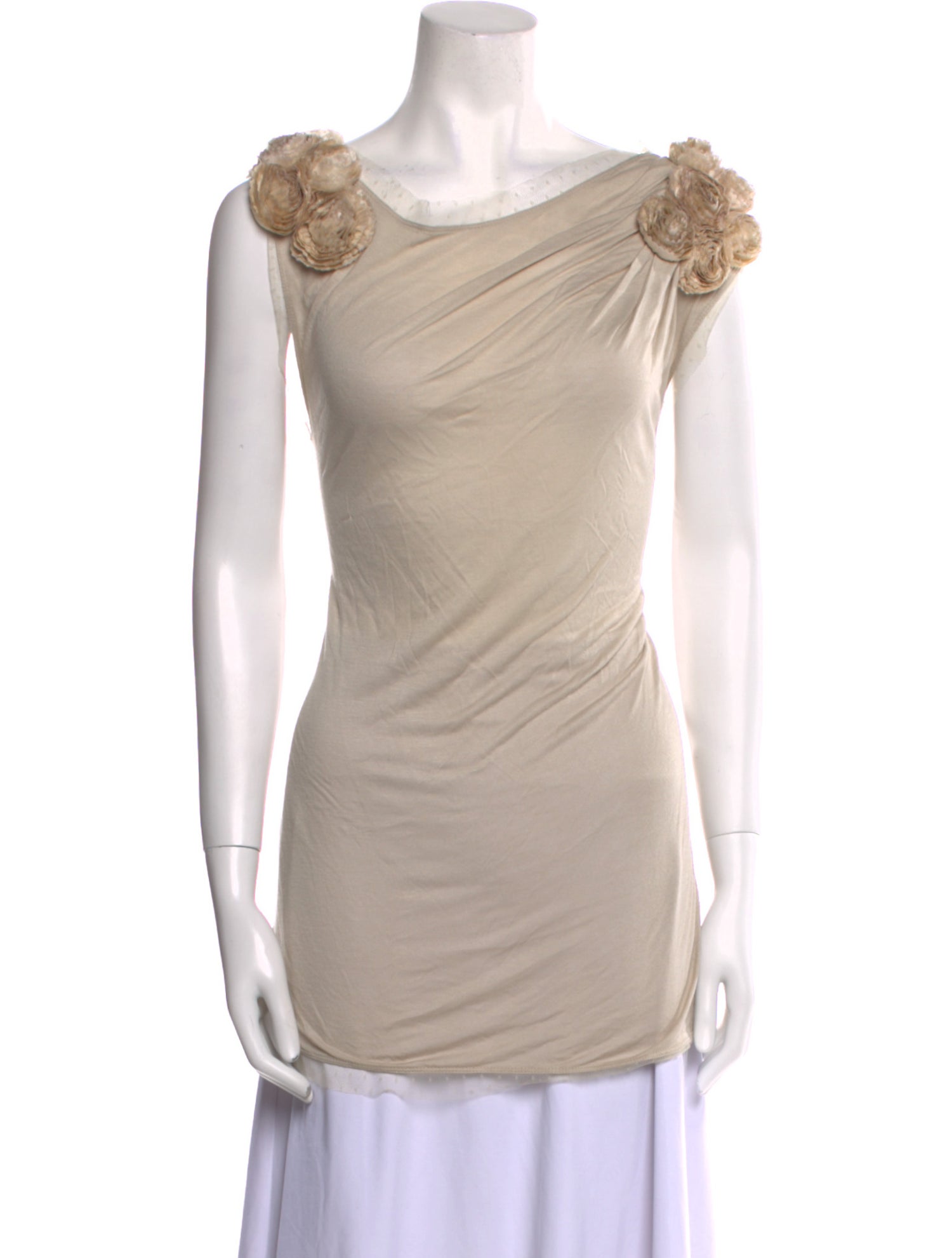 Valentino Couture Cowl Neck Short Sleeve Tunic