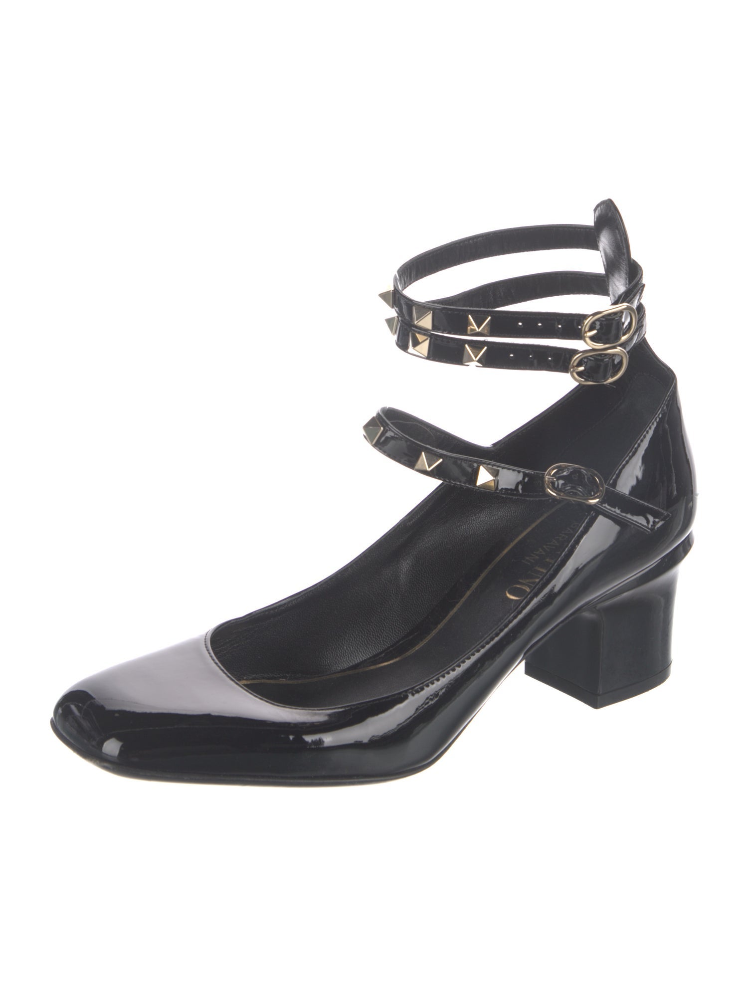 Valentino Rockstud Accents Patent Leather Pumps