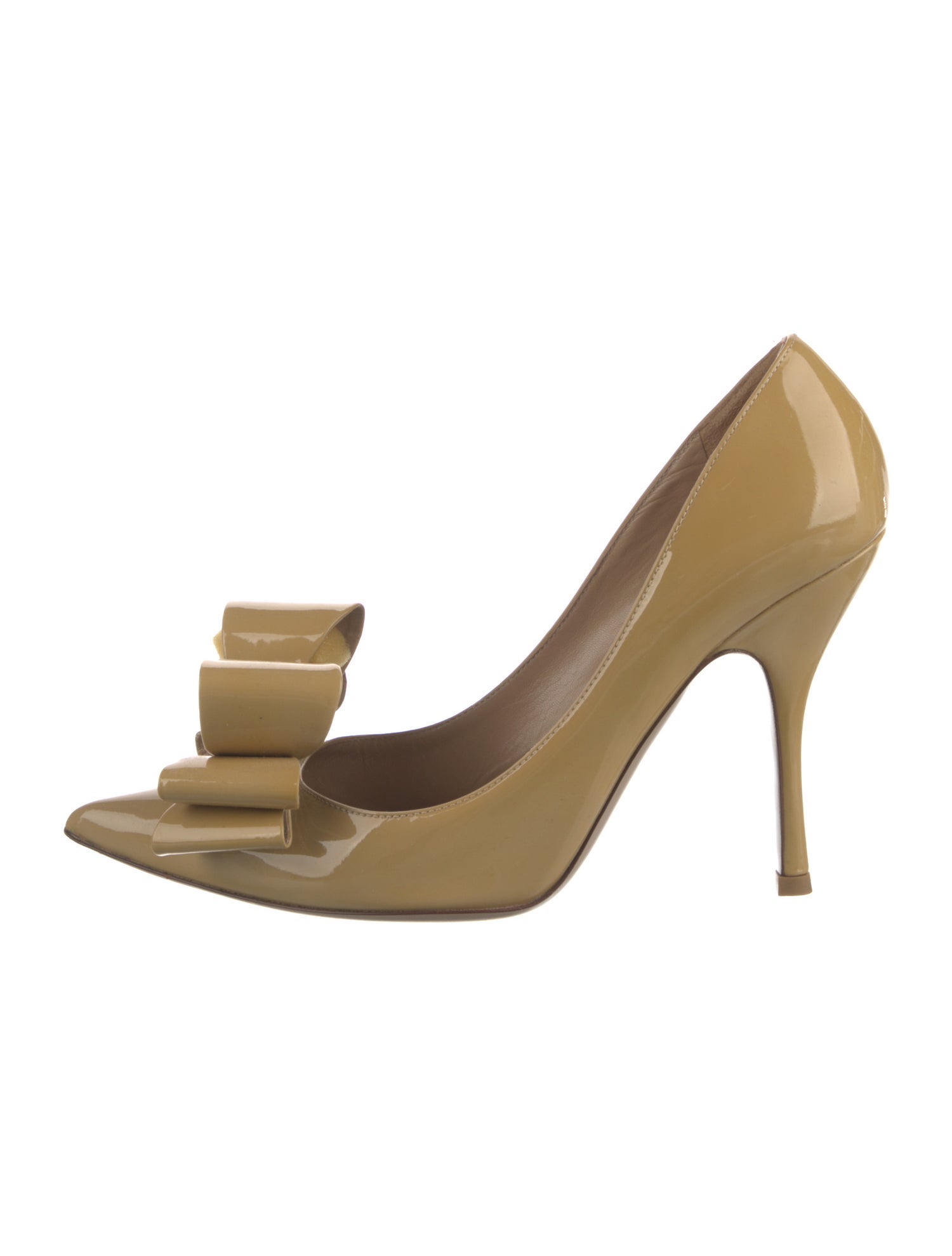 Valentino Patent Leather Bow Accents Pumps
