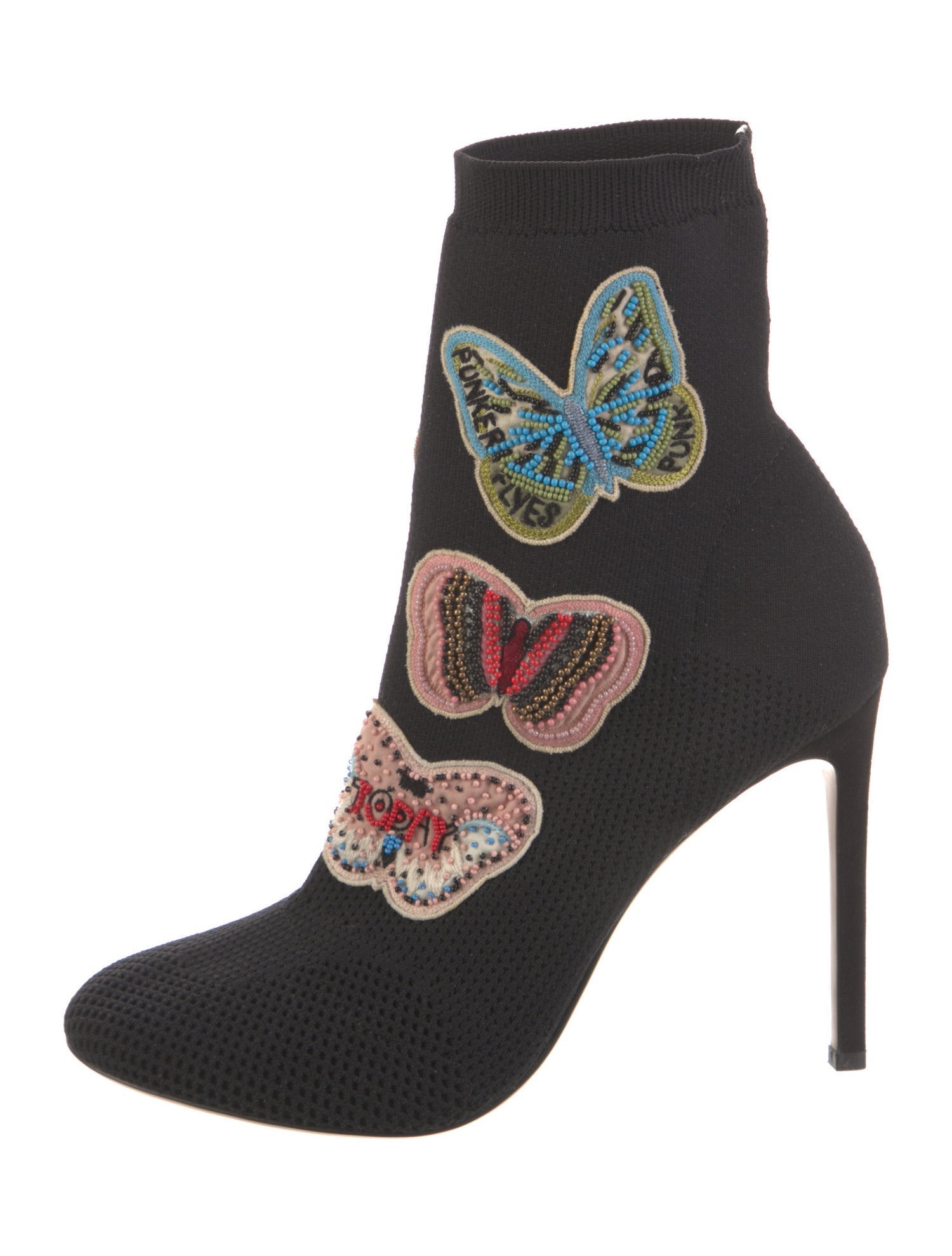 Valentino Graphic Print Embroidered Accent Boots