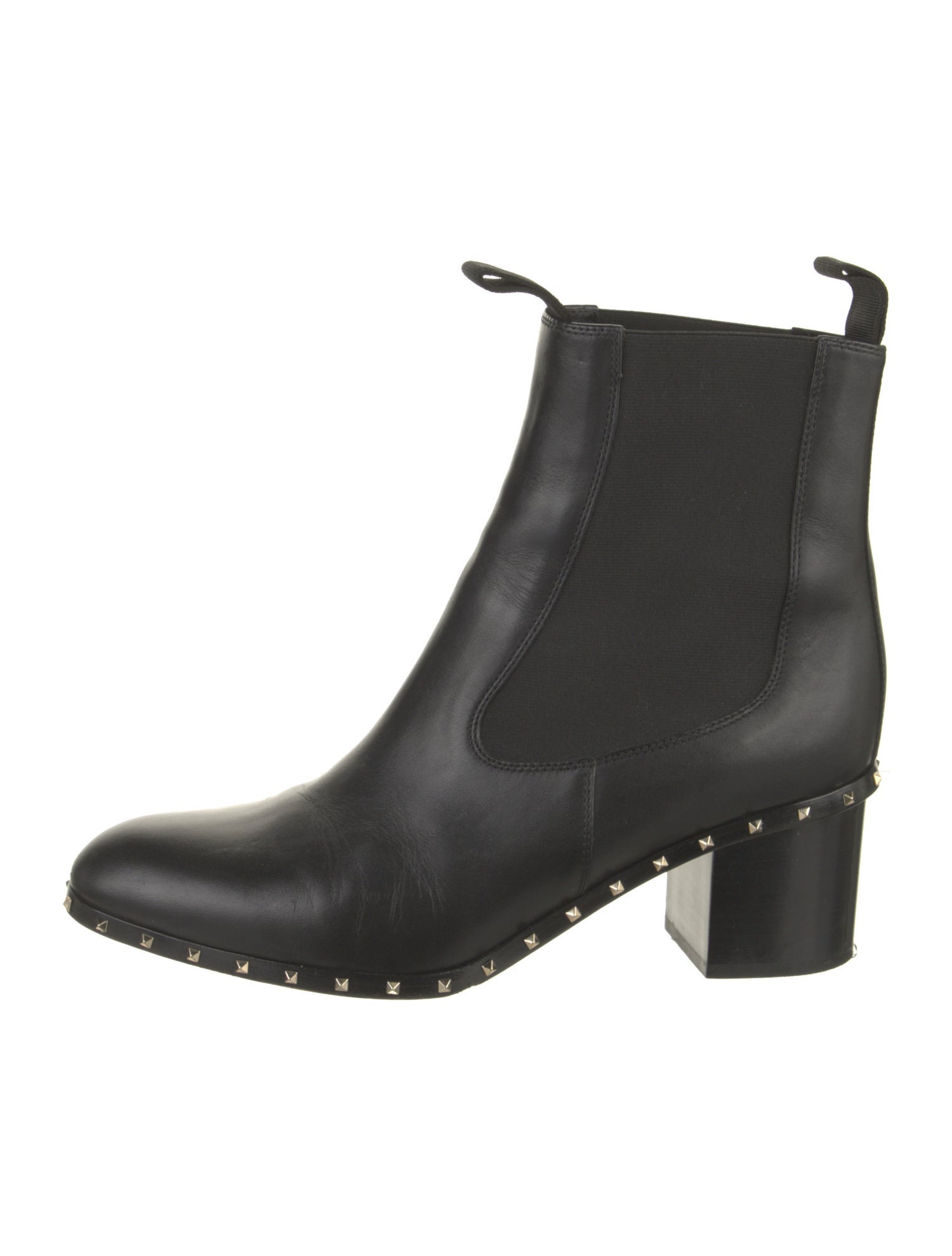 Valentino Rockstud Accents Leather Chelsea Boots