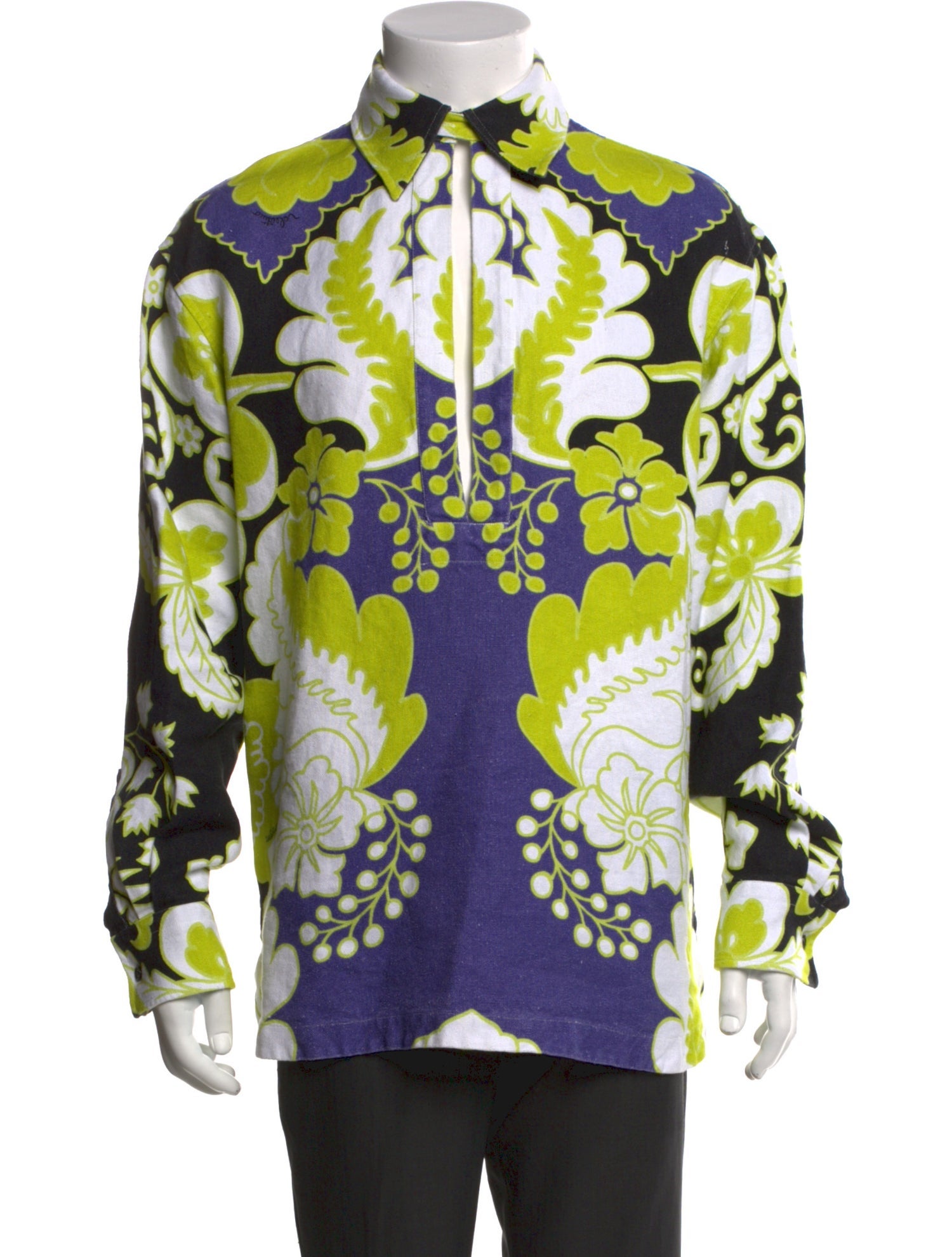 Valentino Hemp Floral Print Shirt