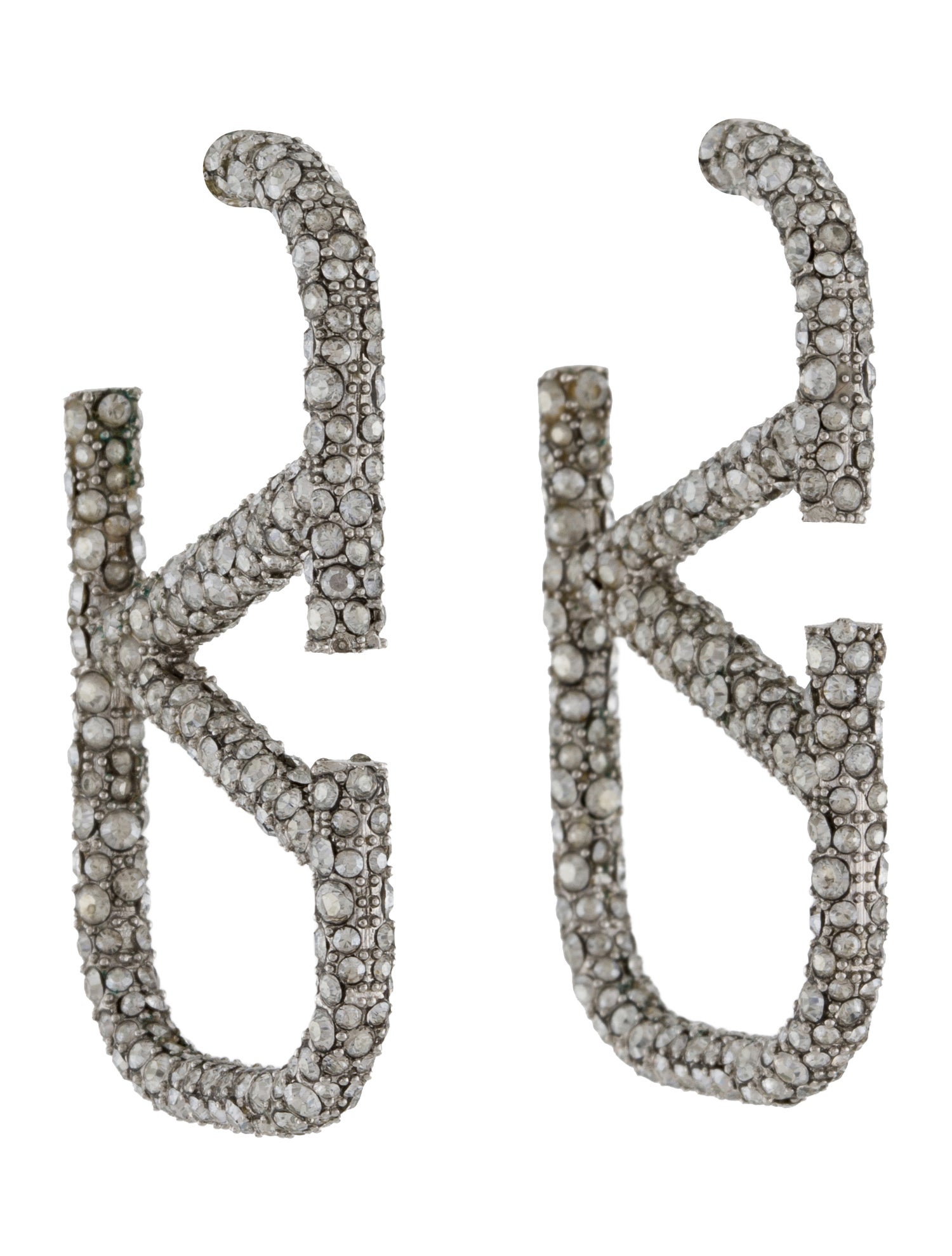 Valentino VLogo Crystal Hoop Earrings