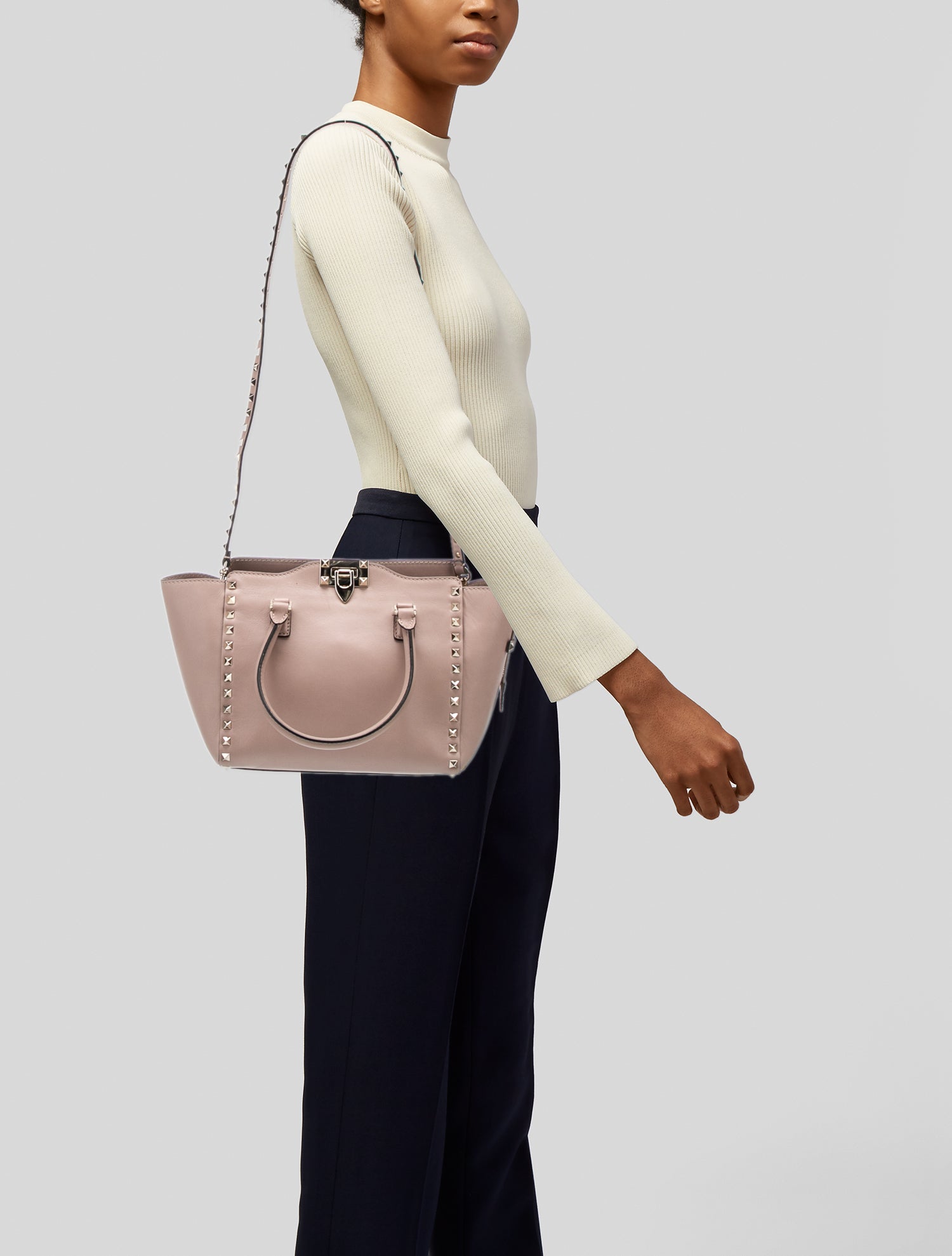 Valentino Rockstud Top Handle Bag