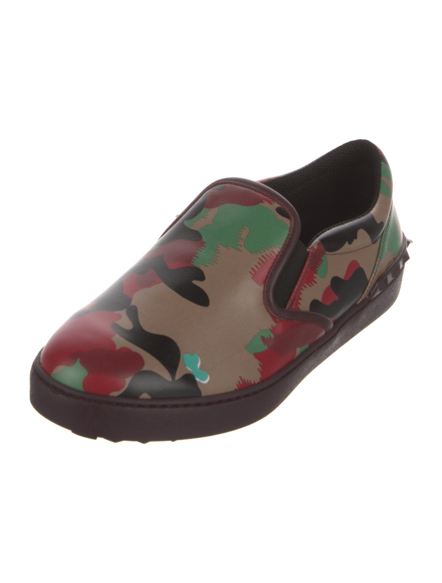 Valentino Leather Printed Sneakers