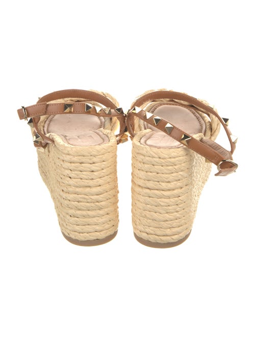 Valentino Rockstud Accents Straw Espadrilles