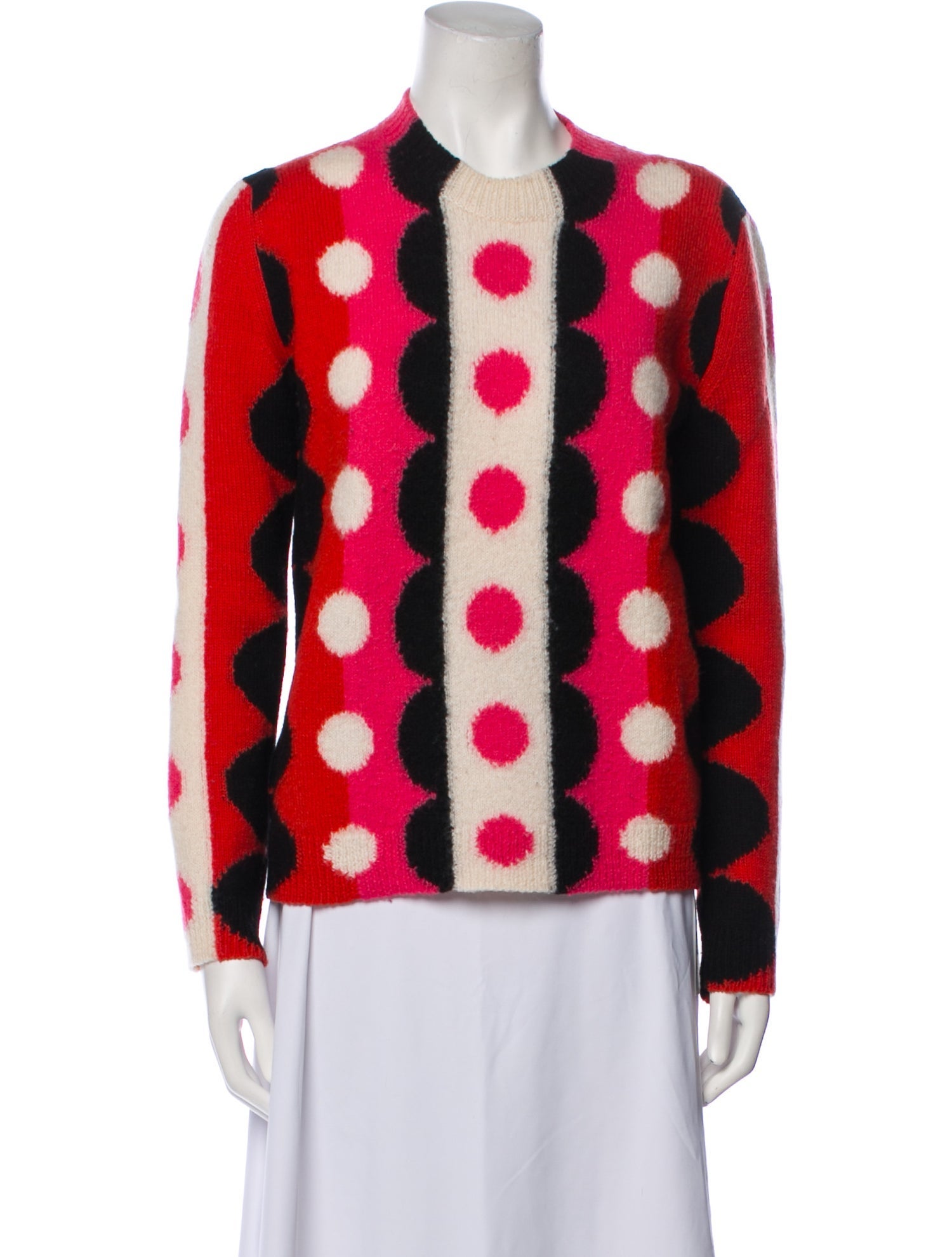 Valentino Virgin Wool Polka Dot Print Sweater