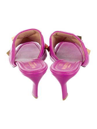 Valentino Quilted Pattern Leather Slides