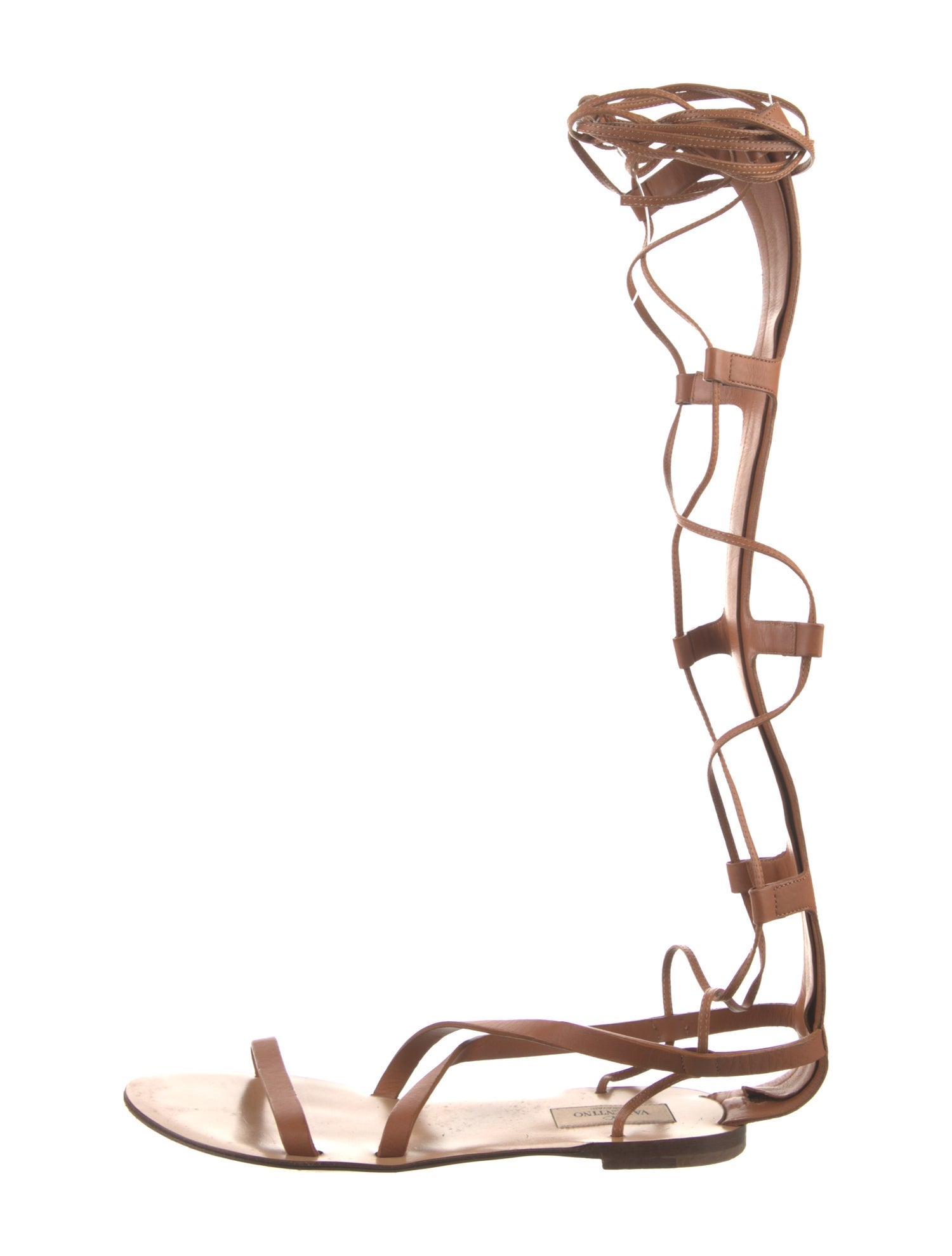 Valentino Rockstud Accents Leather Gladiator Sandals