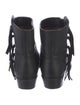 Valentino Leather Fringe Trim Accent Boots