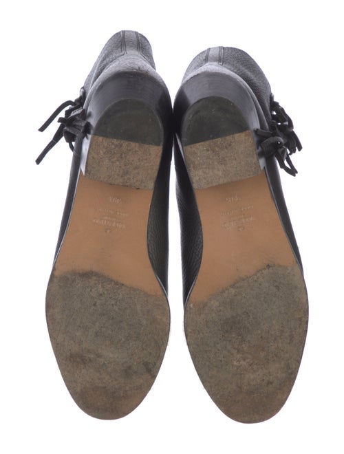 Valentino Leather Fringe Trim Accent Boots