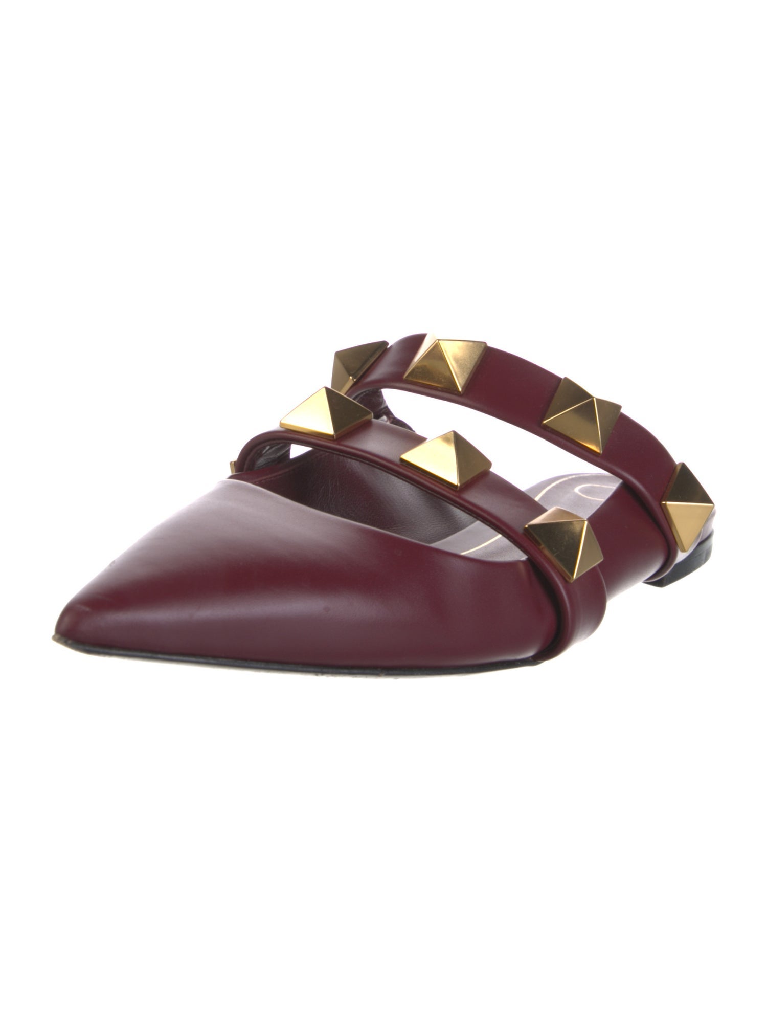 Valentino Rockstud Accents Leather Mules