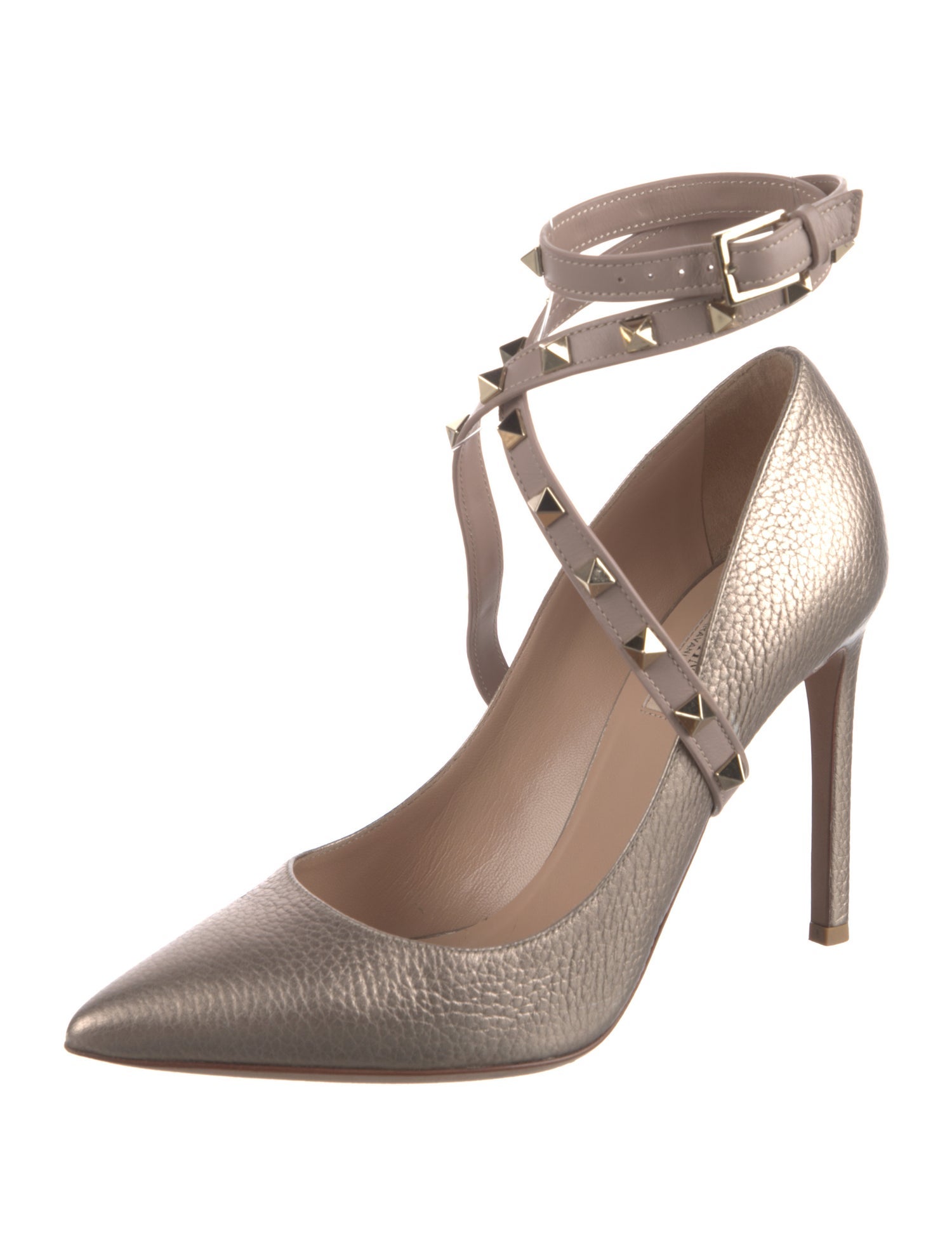 Valentino Rockstud Accents Leather Pumps