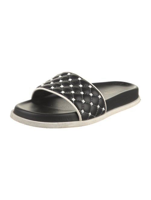 Valentino Quilted Pattern Leather Slides