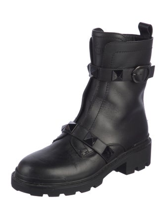 Valentino Rockstud Accents Leather Boots