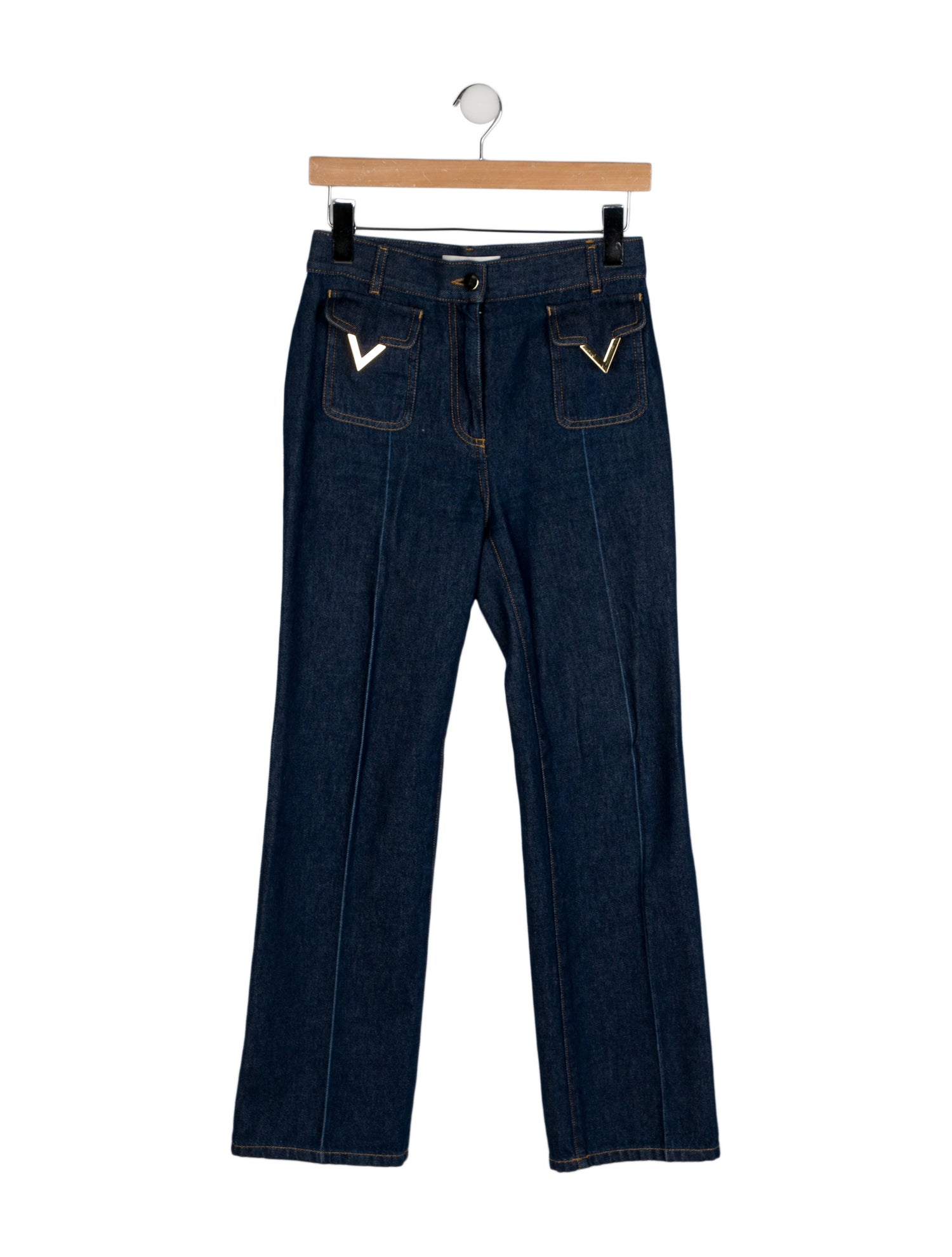 Valentino Mid-Rise Straight Leg Jeans