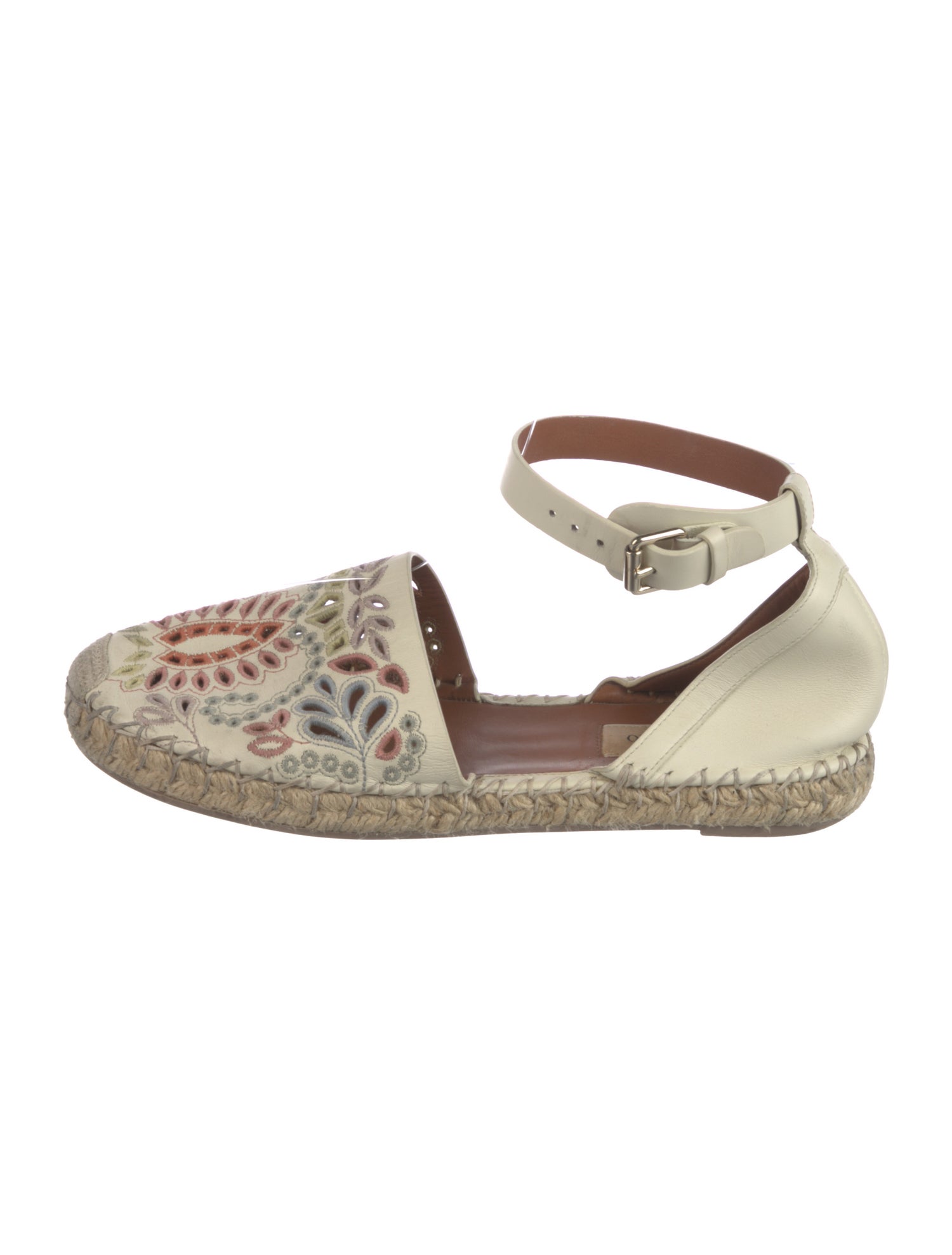 Valentino Leather Graphic Print Espadrilles
