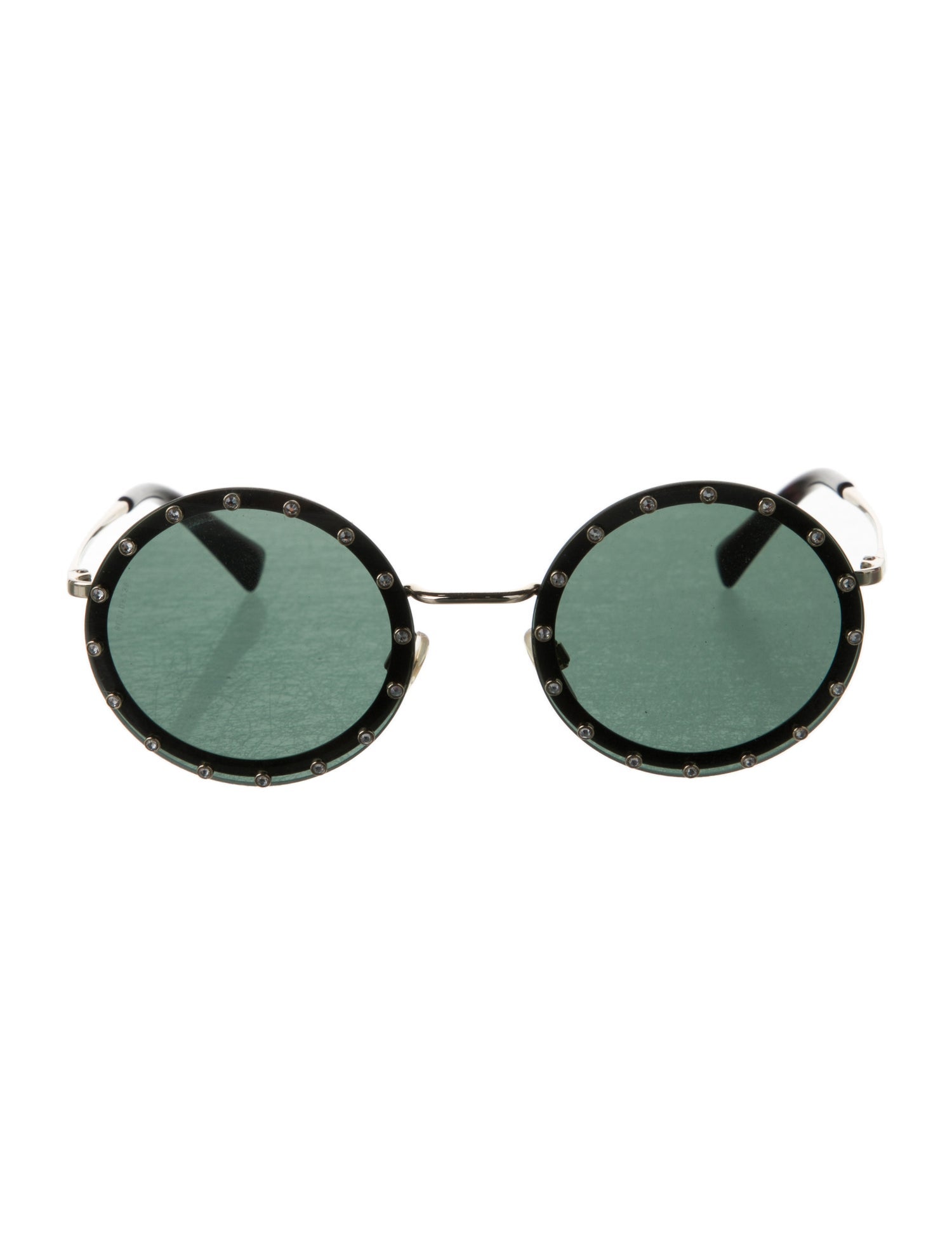 Valentino Rockstud Accents Round Sunglasses