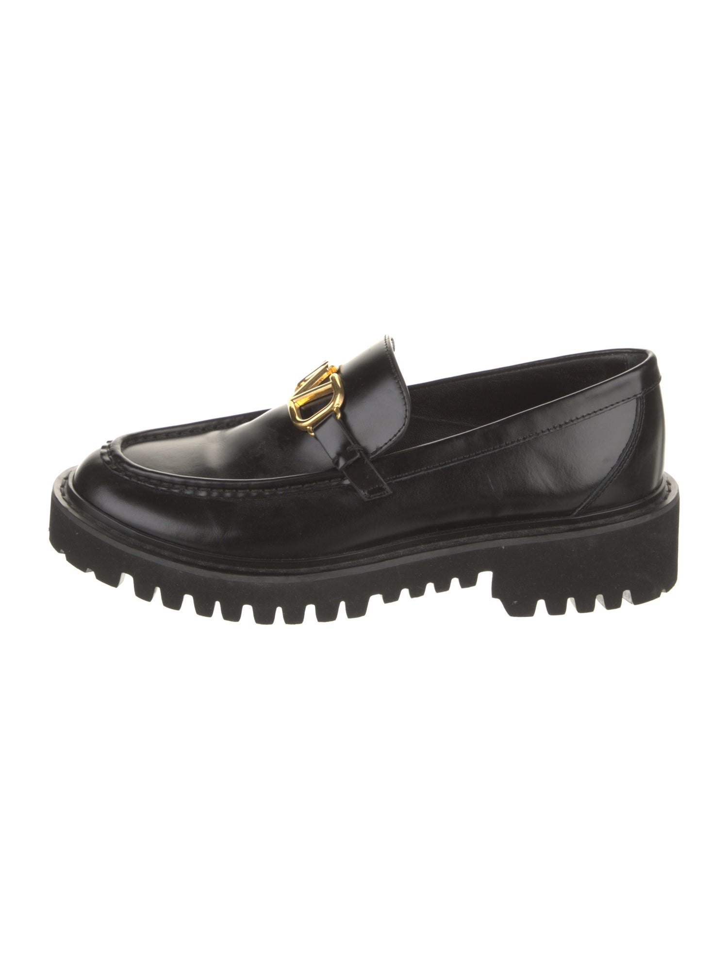 Valentino Signature Logo Leather Loafers