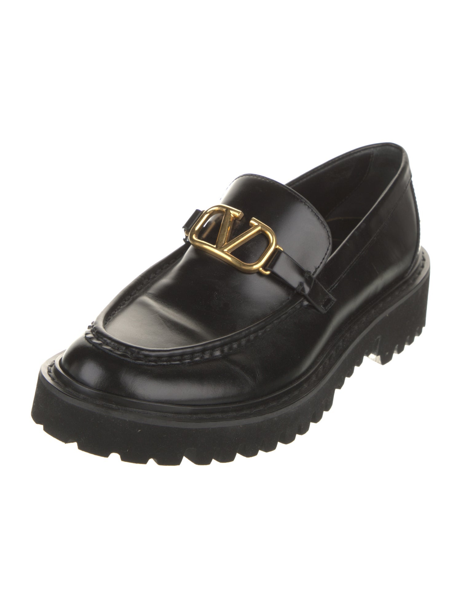 Valentino Signature Logo Leather Loafers