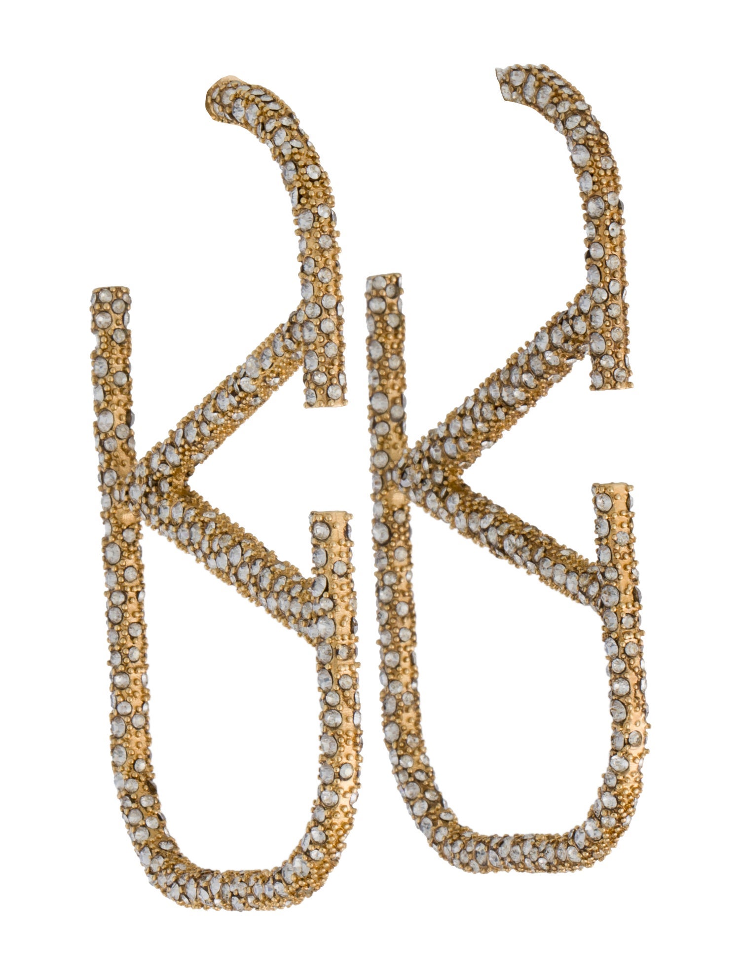 Valentino Vlogo Crystal Drop Earrings