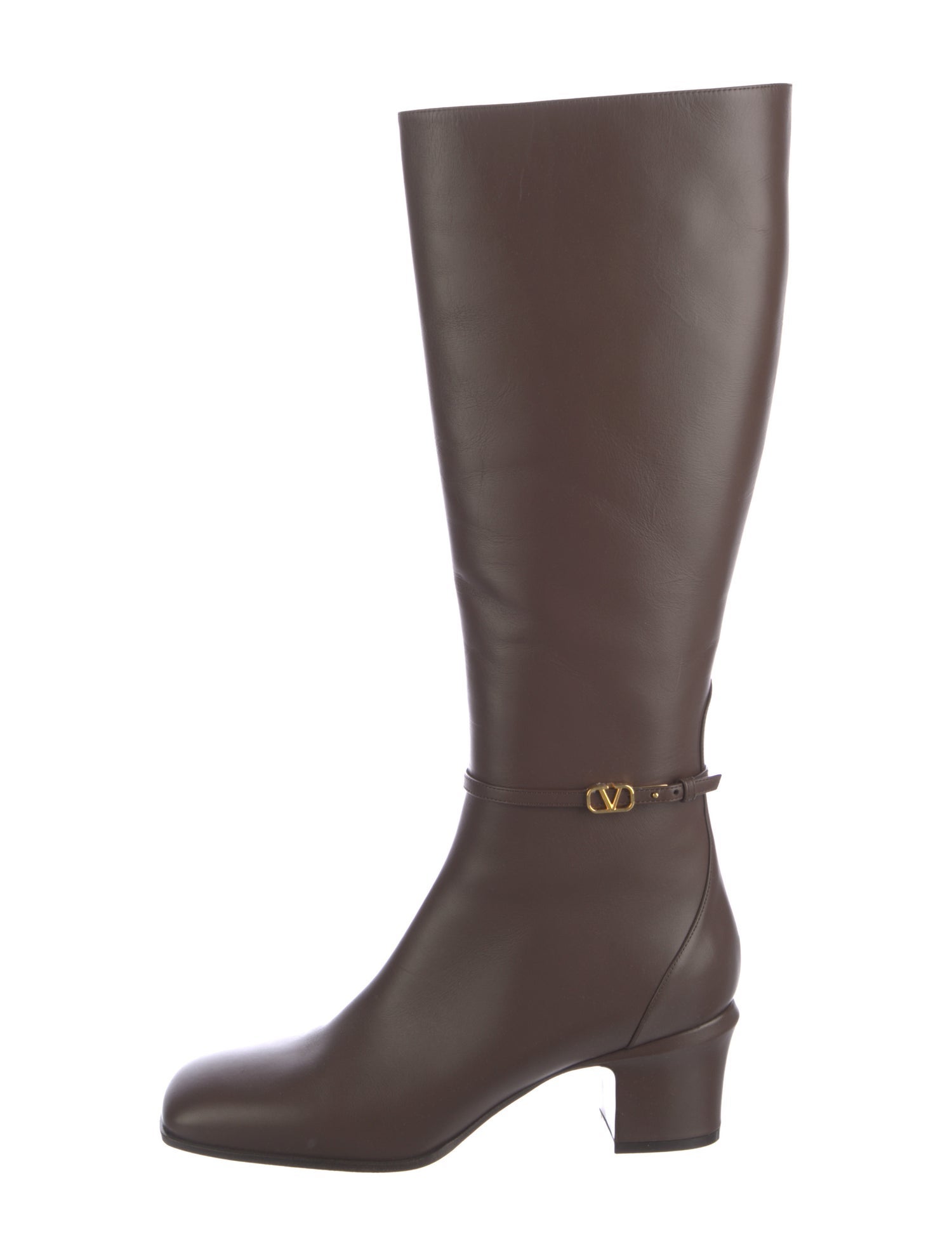 Valentino Rockstud Accents Leather Riding Boots