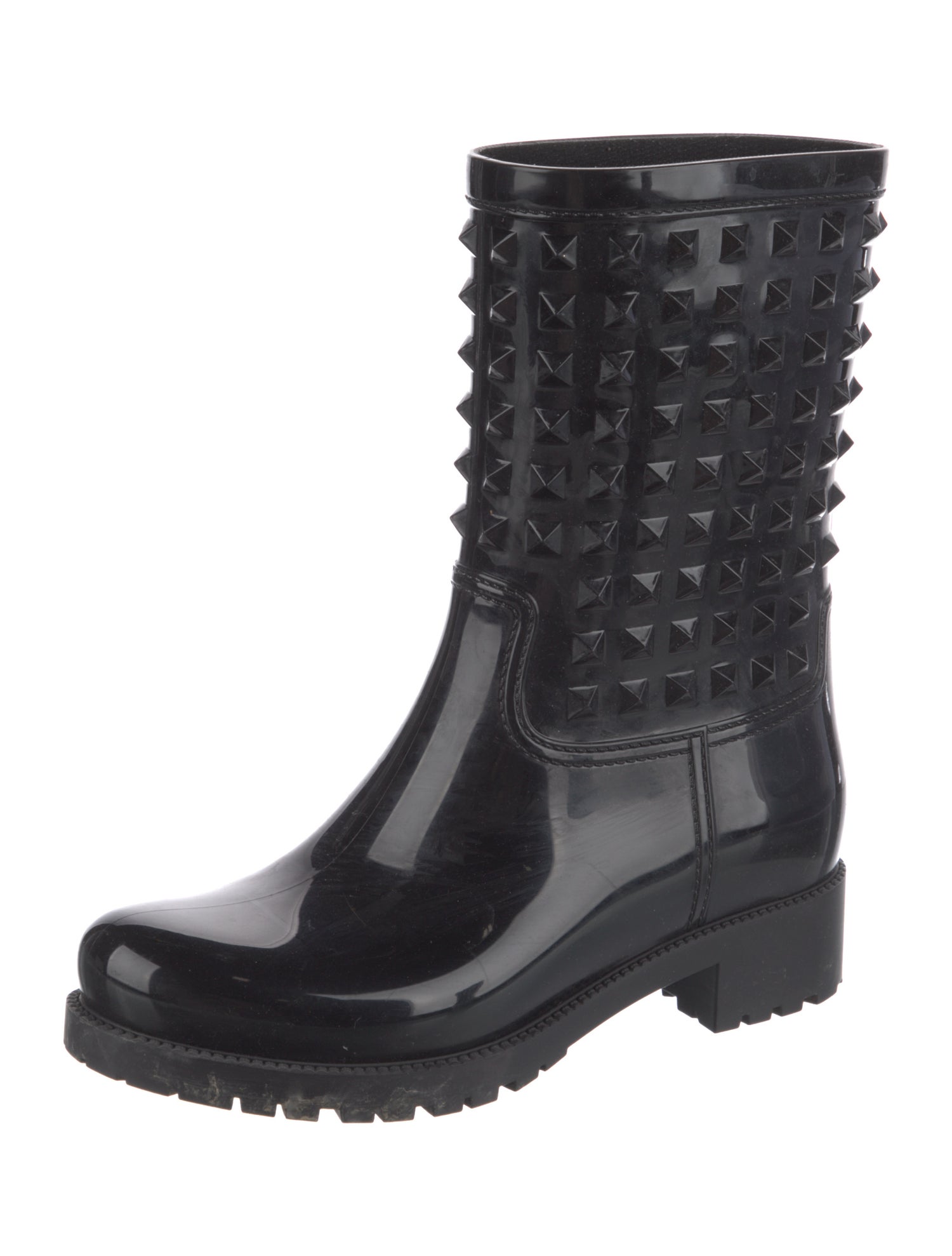 Valentino Rockstud Accents Rubber Rain Boots