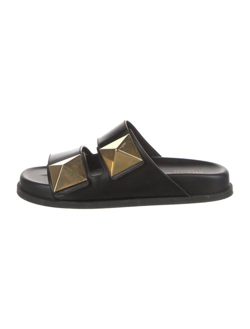 Valentino Leather Studded Accents Slides