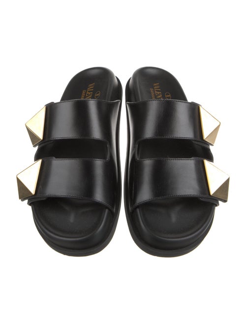 Valentino Leather Studded Accents Slides