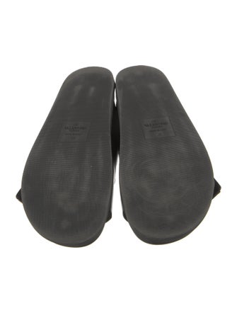 Valentino Leather Studded Accents Slides
