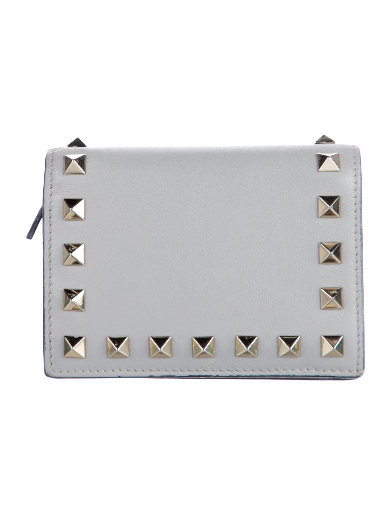 Valentino Rockstud Accents Leather Compact Wallet