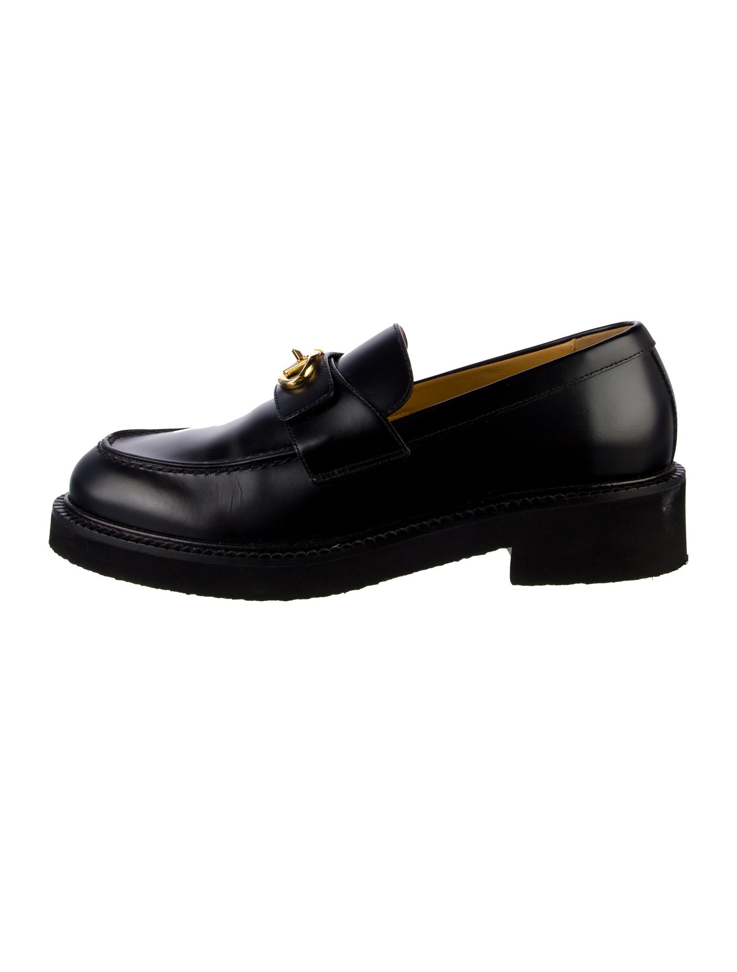 Valentino Rockstud Accents Leather Loafers