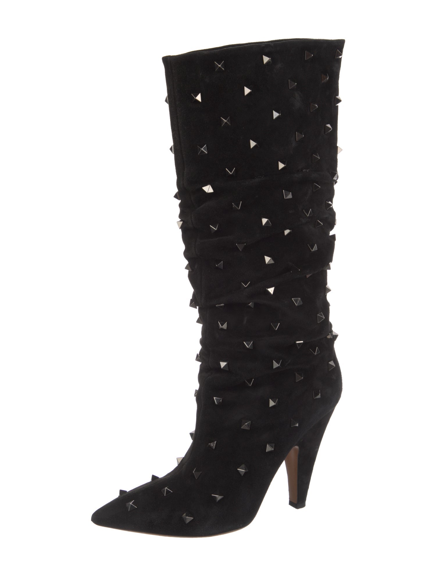 Valentino Rockstud Accents Suede Boots