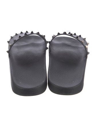 Valentino Rockstud Accents Rubber Slides