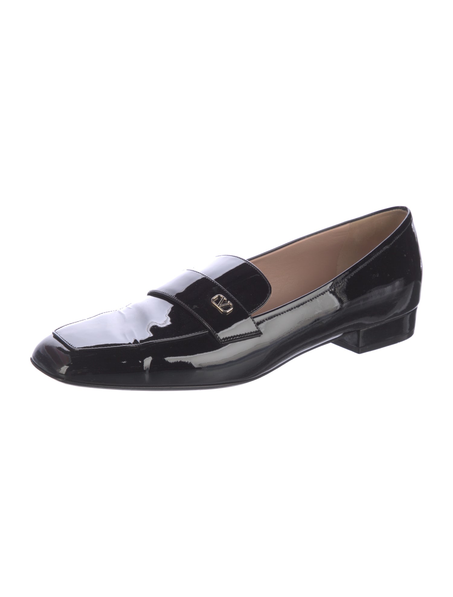 Valentino Rockstud Accents Patent Leather Loafers