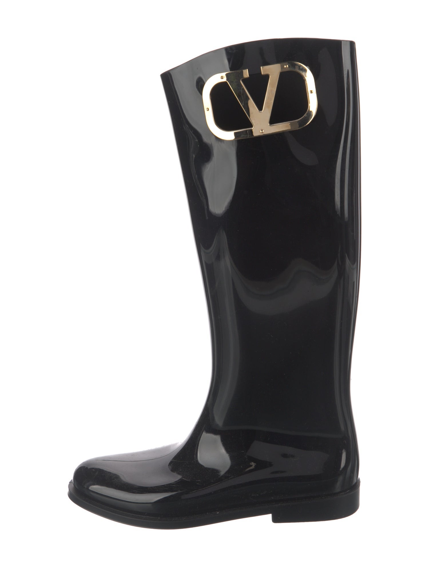 Valentino Rubber Cutout Accent Rain Boots