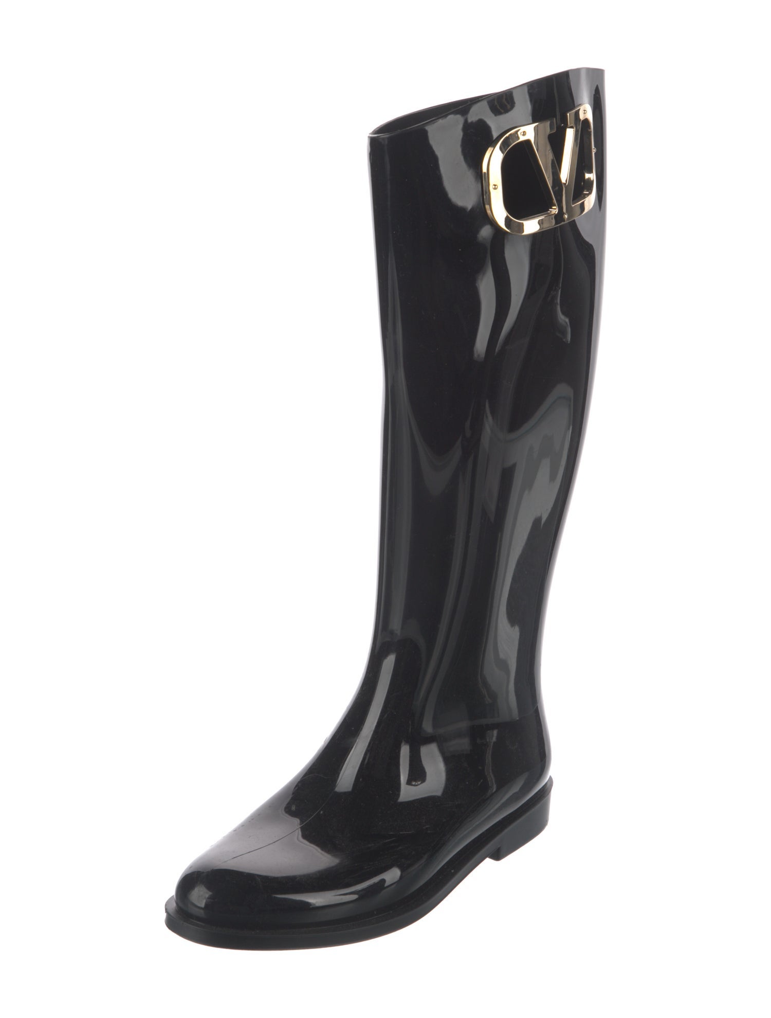 Valentino Rubber Cutout Accent Rain Boots