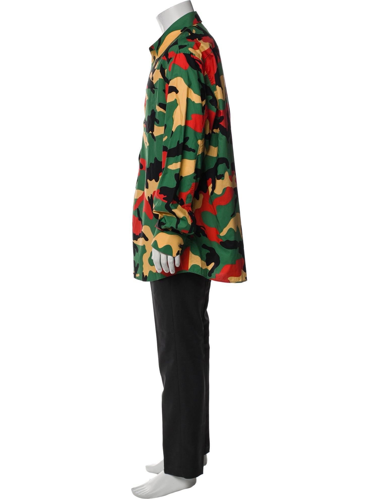 Valentino Rockstud Accents Camouflage Print Shirt