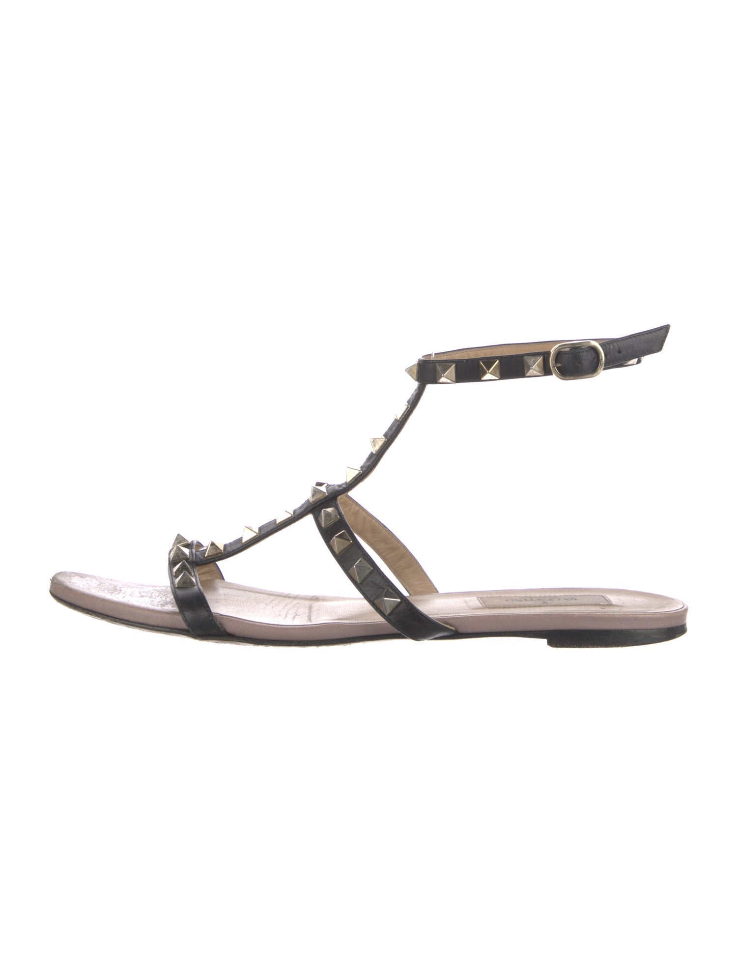Valentino Rockstud Accents Leather Gladiator Sandals