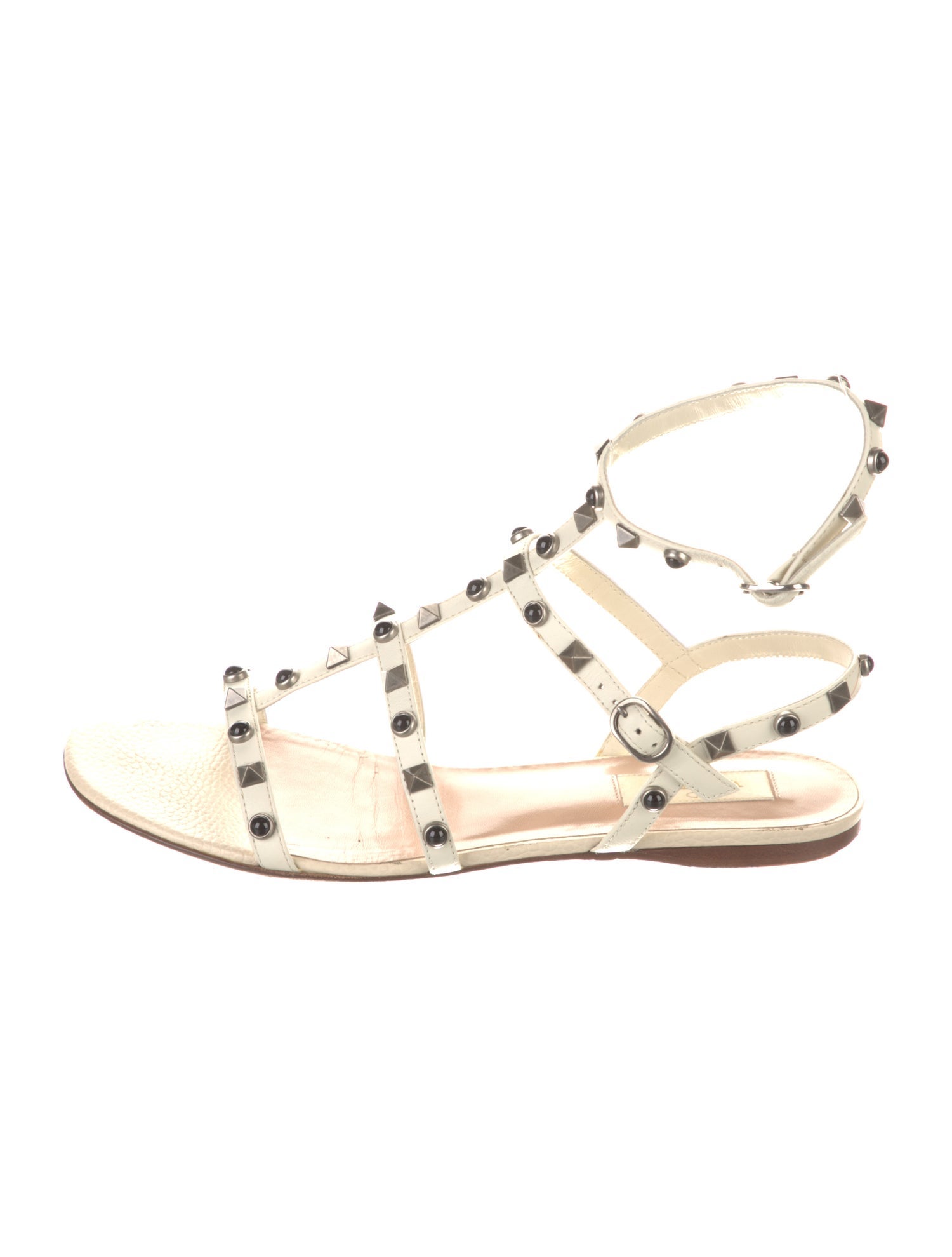 Valentino Rockstud Accents Leather Gladiator Sandals