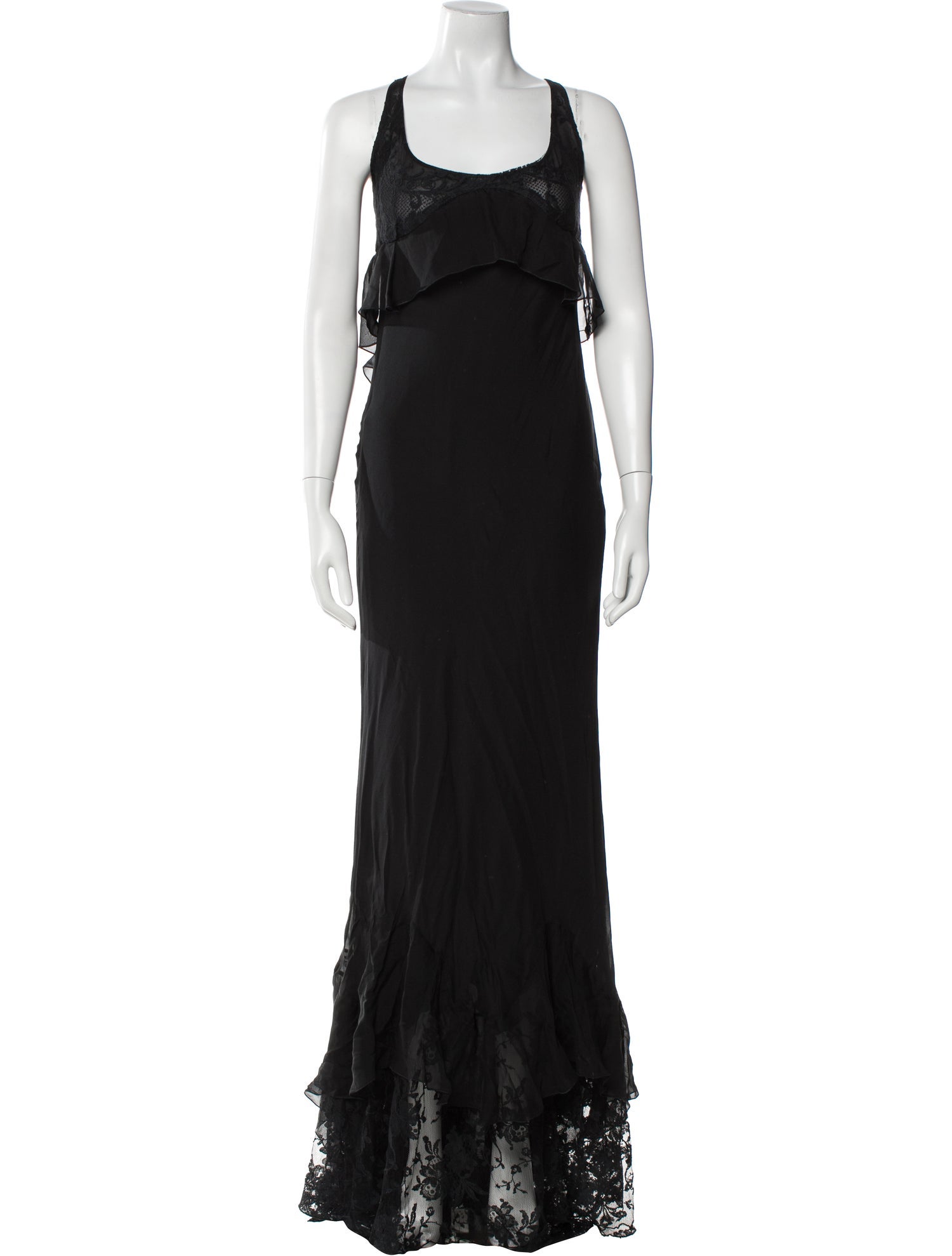Valentino Scoop Neck Long Dress