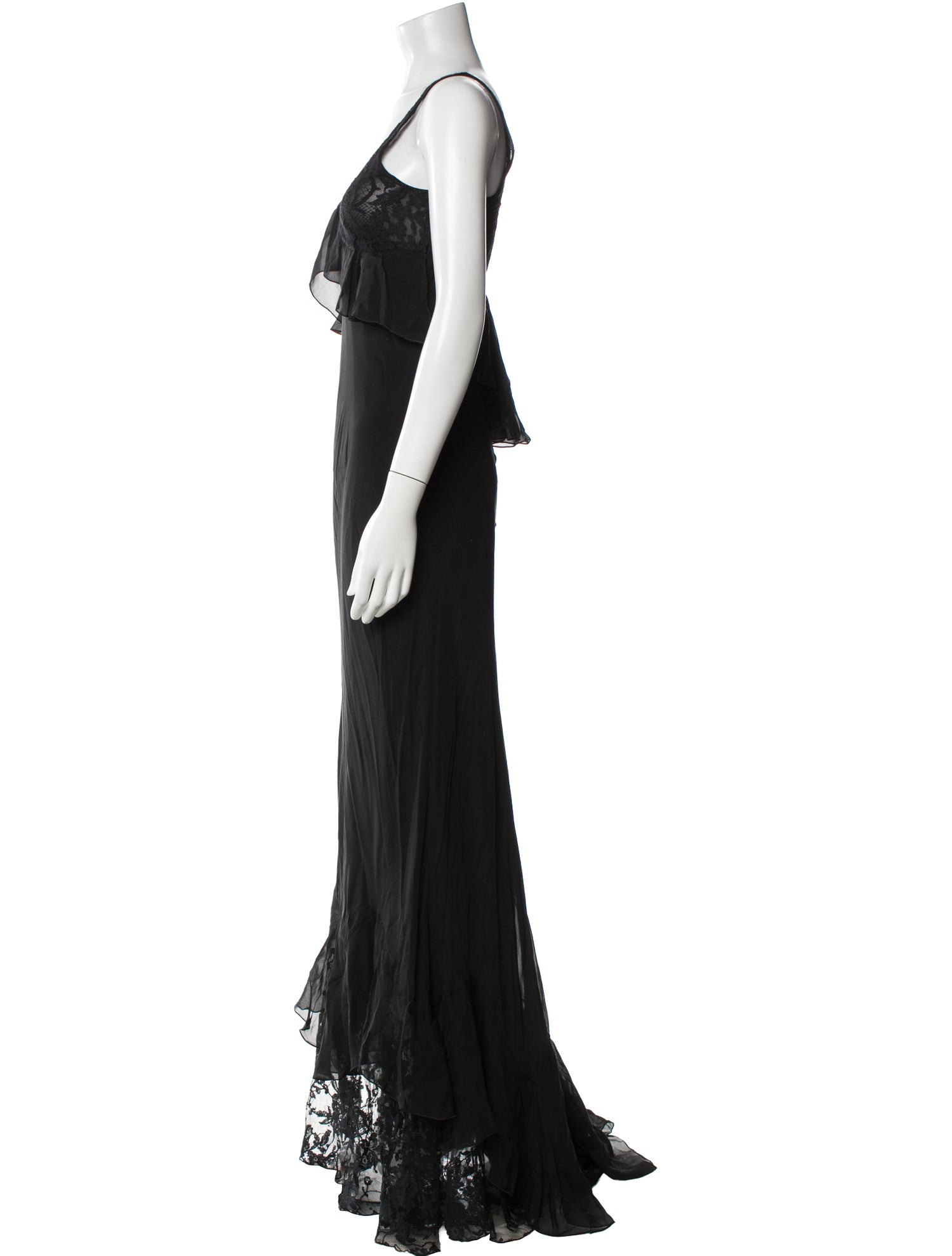 Valentino Scoop Neck Long Dress