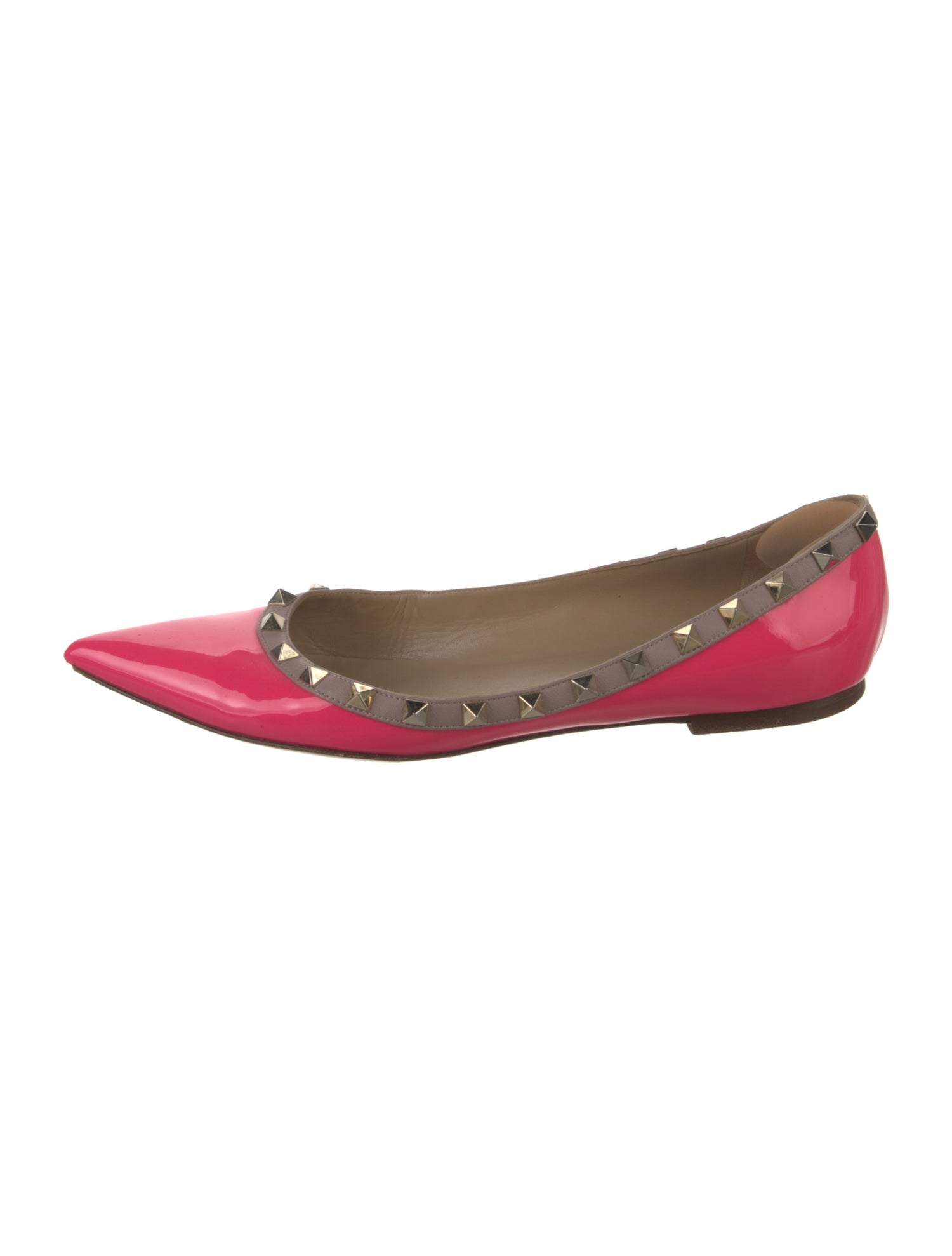 Valentino Rockstud Accents Patent Leather Ballet Flats