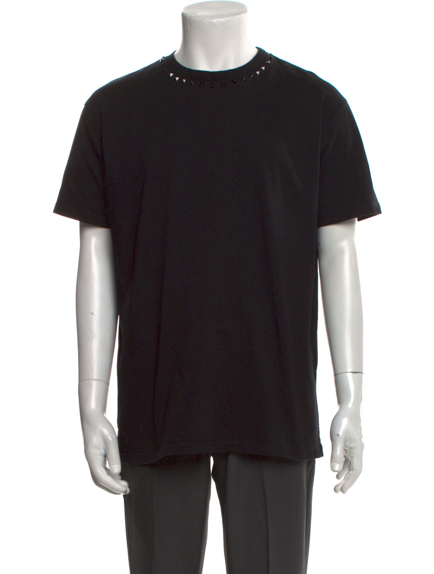 Valentino Rockstud Accents Crew Neck T-Shirt