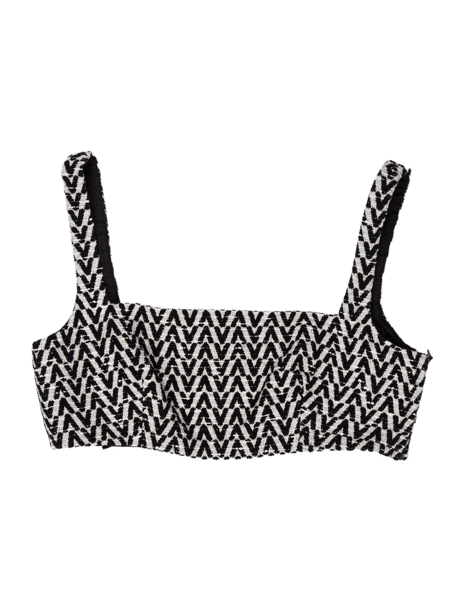 Valentino Square Neckline Sleeveless Crop Top