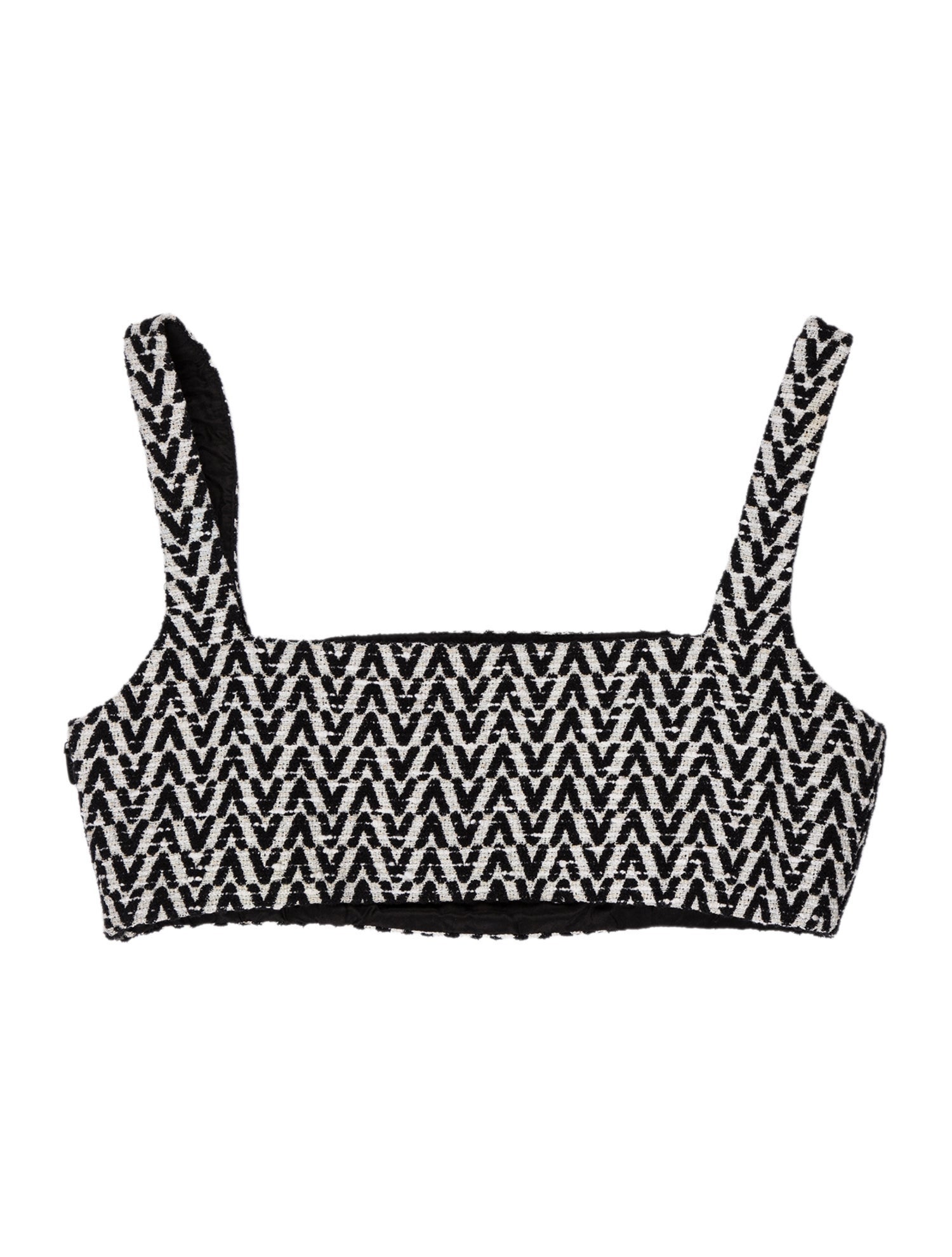 Valentino Square Neckline Sleeveless Crop Top